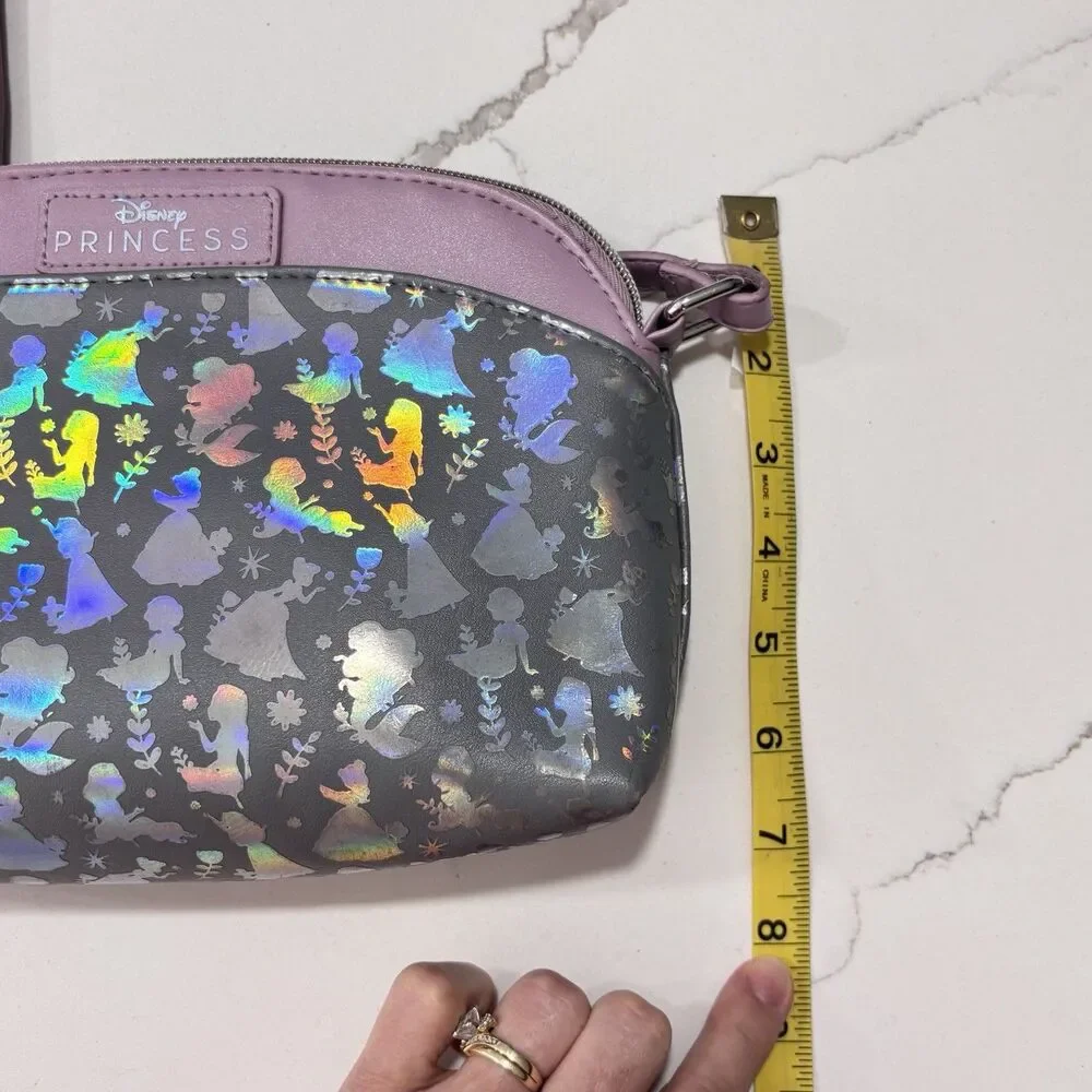 Disney Princess Purple Lilac Iridescent Holographic Foil Crossbody Bag GUC